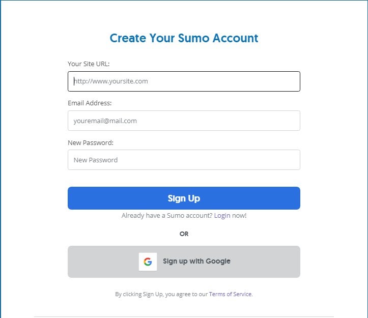sumo sign up form