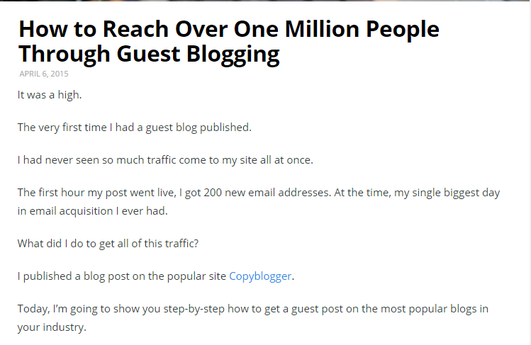 Guest blogging post