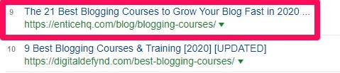 blogging courses rank
