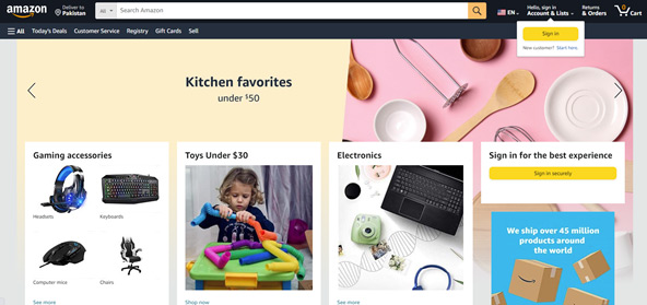 A screenshot of Amazon business site